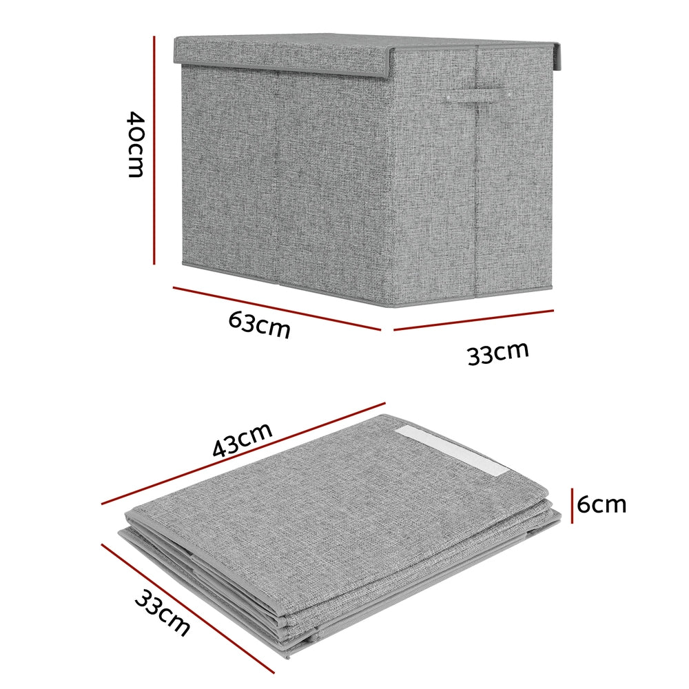 Keezi Large Toy Storage Box Foldable Chest Grey