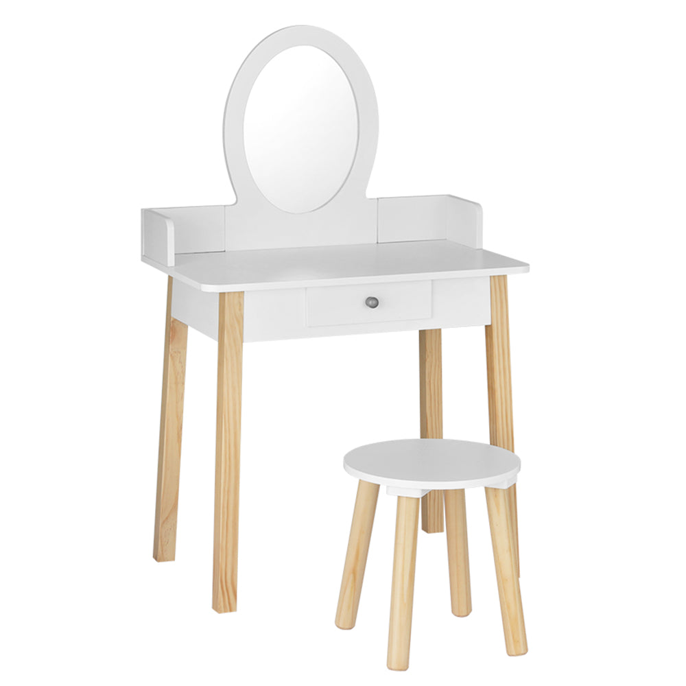 Keezi Kids Vanity Set White Dressing Table Chair Mirror