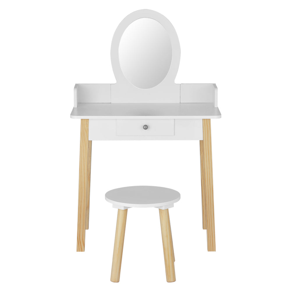 Keezi Kids Vanity Set White Dressing Table Chair Mirror