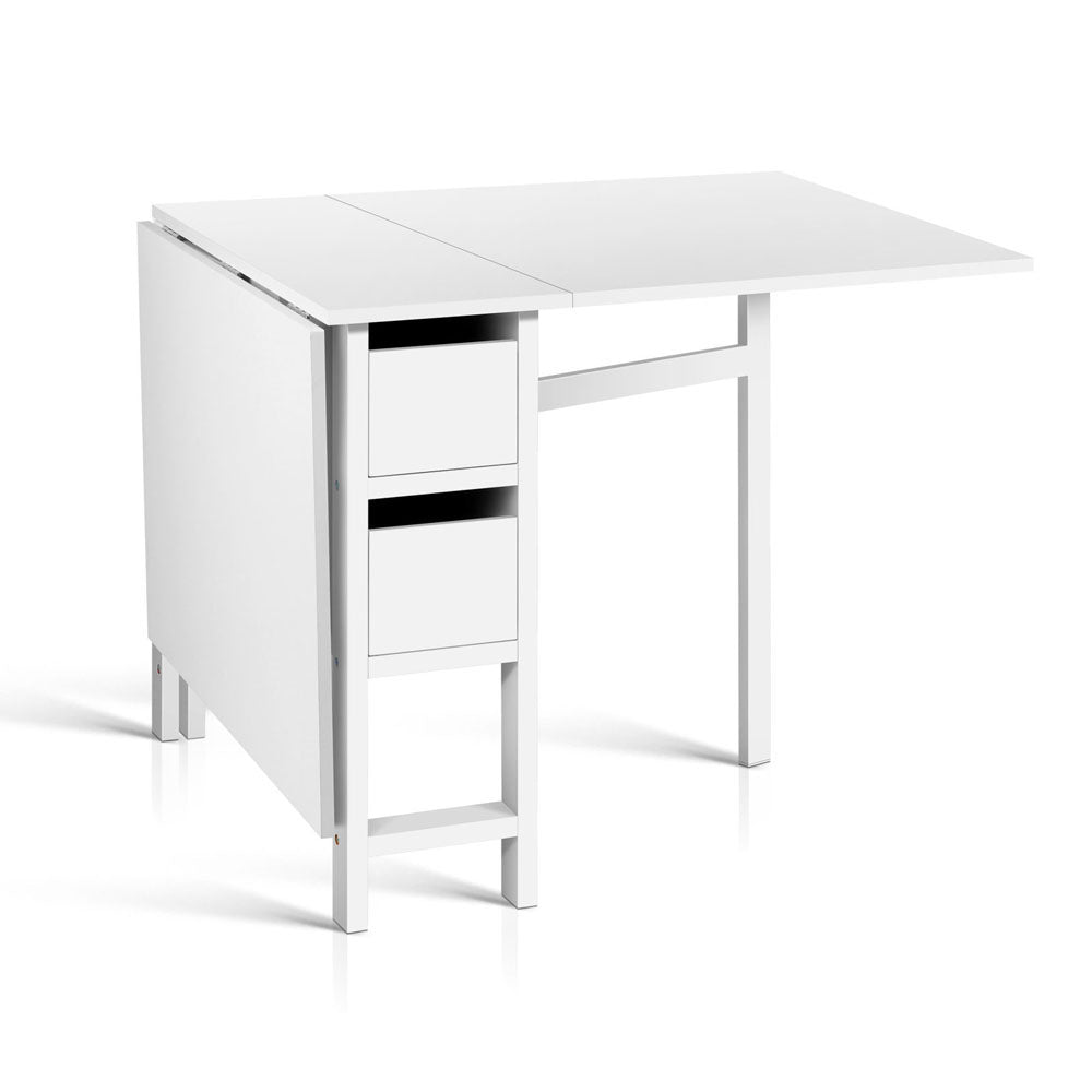 Artiss Rectangular Extendable Gateleg Dining Table White