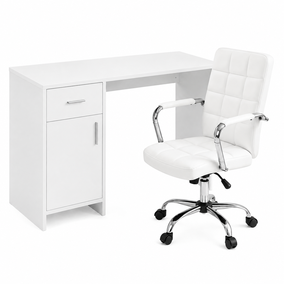 Artiss Office Desk and Chair Set 100cm with PU Leather Chair