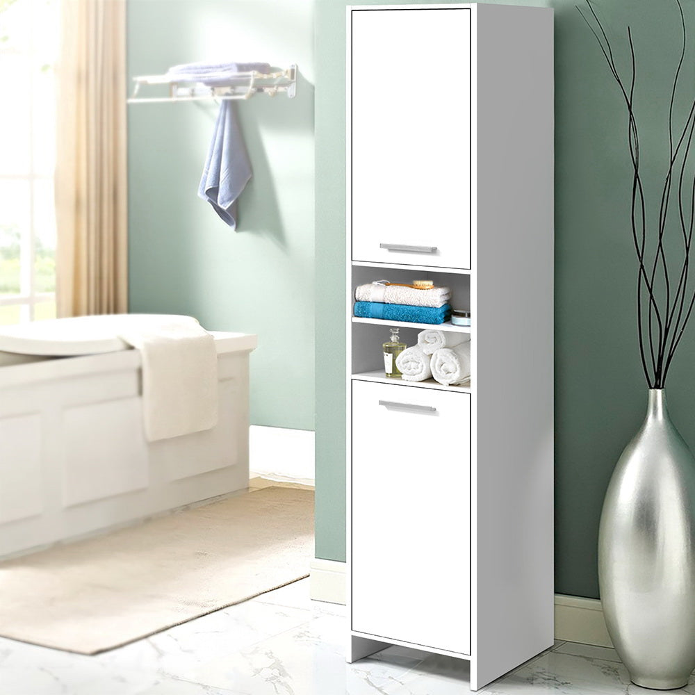 Artiss Tall Bathroom Storage Cabinet 185cm White