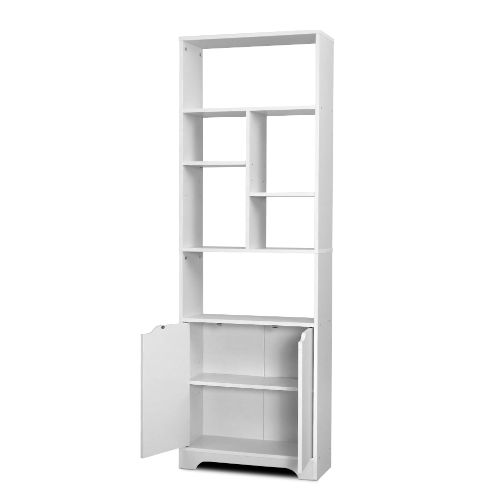 GINA White Bookshelf Cabinet Multi-Size Shelves