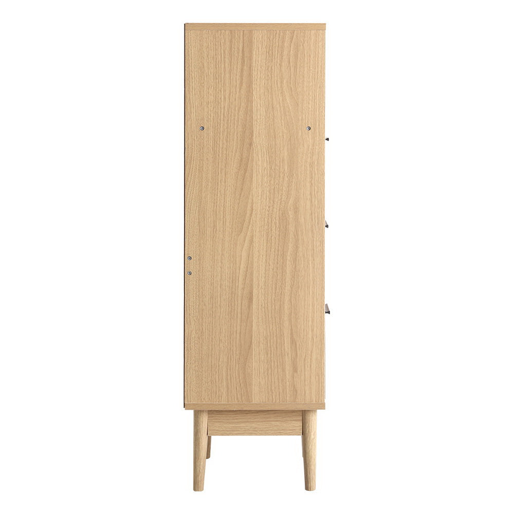 Briony Oak 3-Drawer Chest with Shelf Rattan