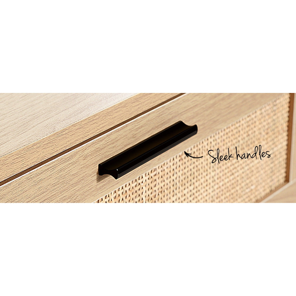 Briony Rattan Tallboy 4-Drawer Pine Chest