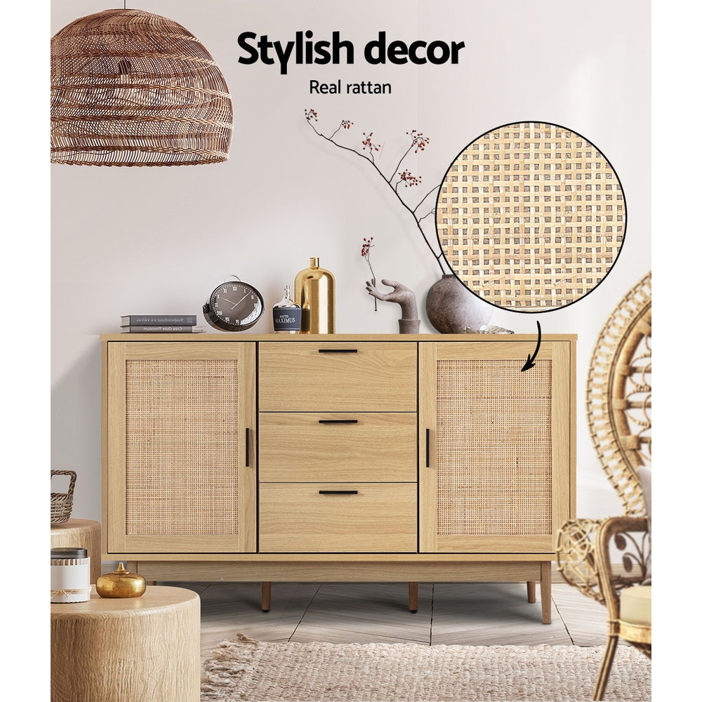 BRIONY Rattan Buffet Sideboard Oak