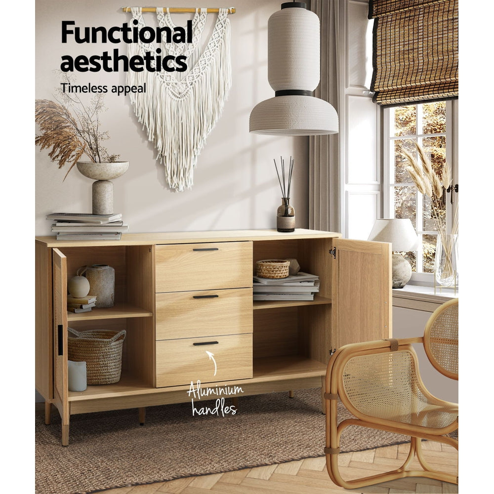 BRIONY Rattan Buffet Sideboard Oak