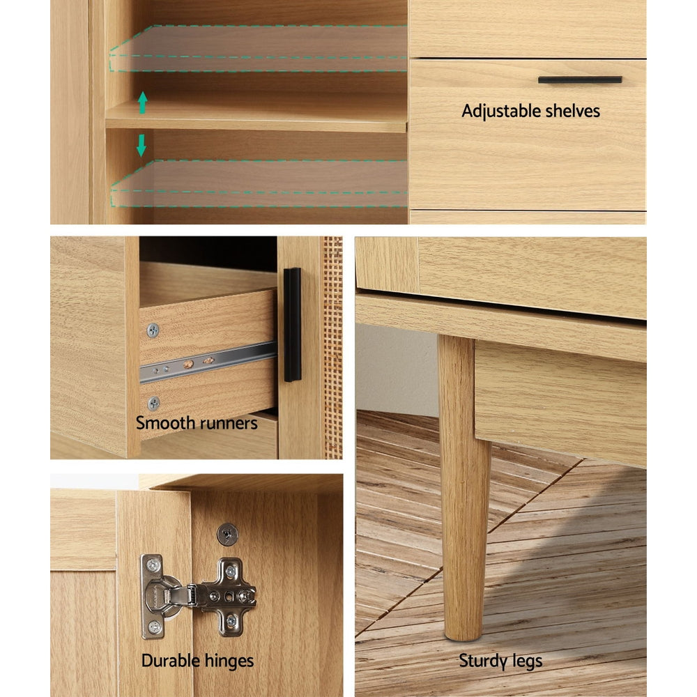 BRIONY Rattan Buffet Sideboard Oak