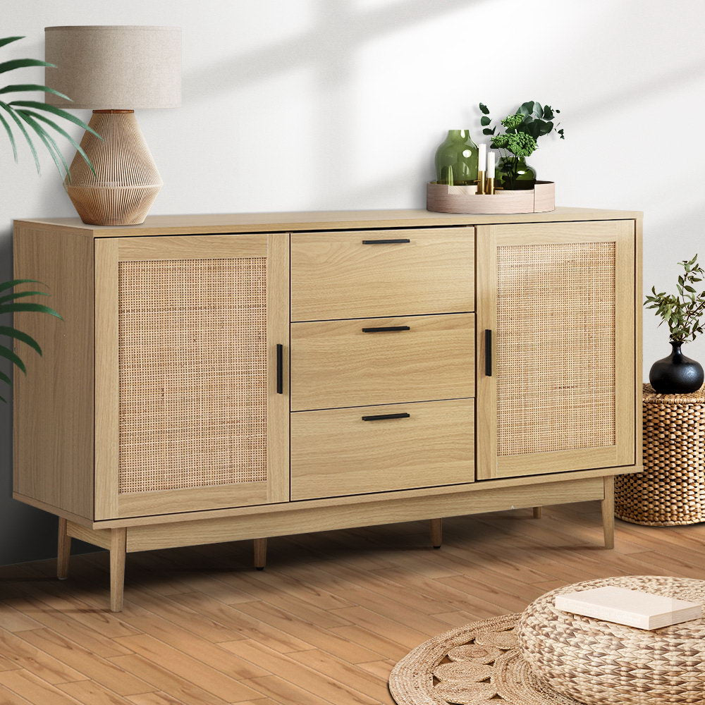 BRIONY Rattan Buffet Sideboard Oak