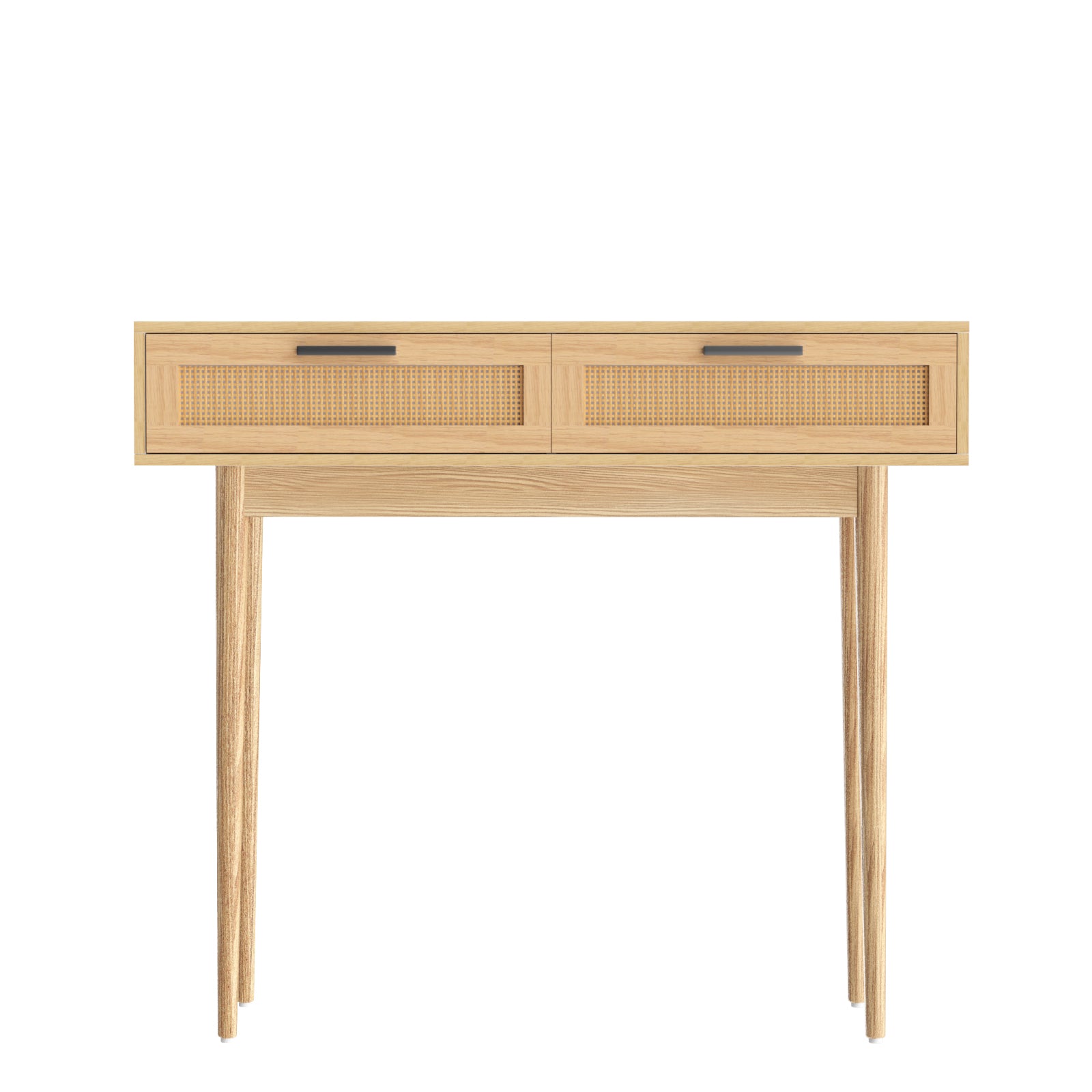 Artiss Console Table Rattan Drawers Wood Finish
