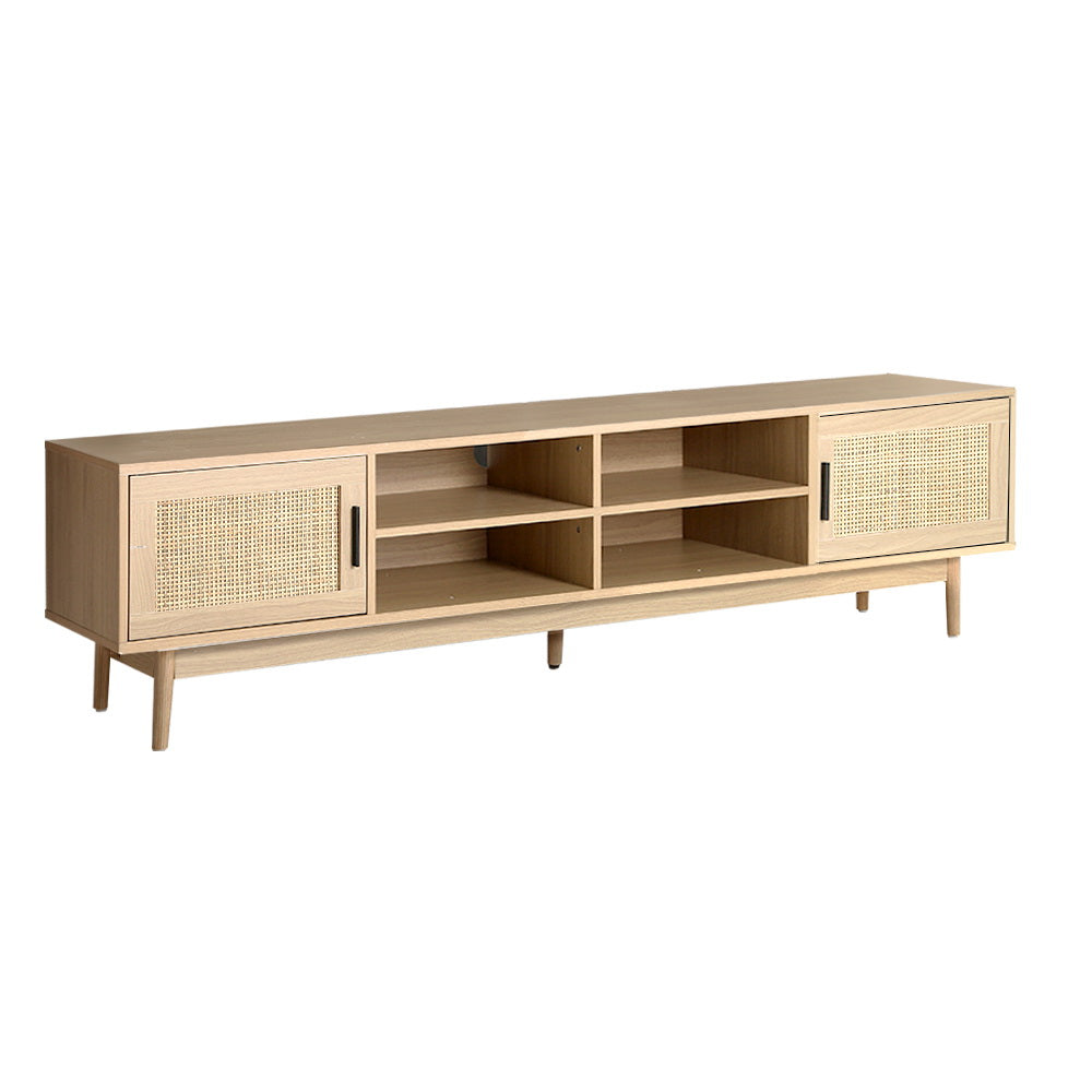 Cole 180cm TV Cabinet Rattan Entertainment Unit Wood