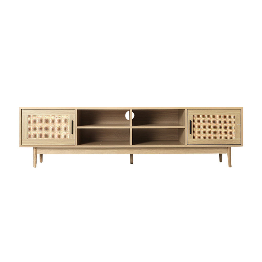 Cole 180cm TV Cabinet Rattan Entertainment Unit Wood