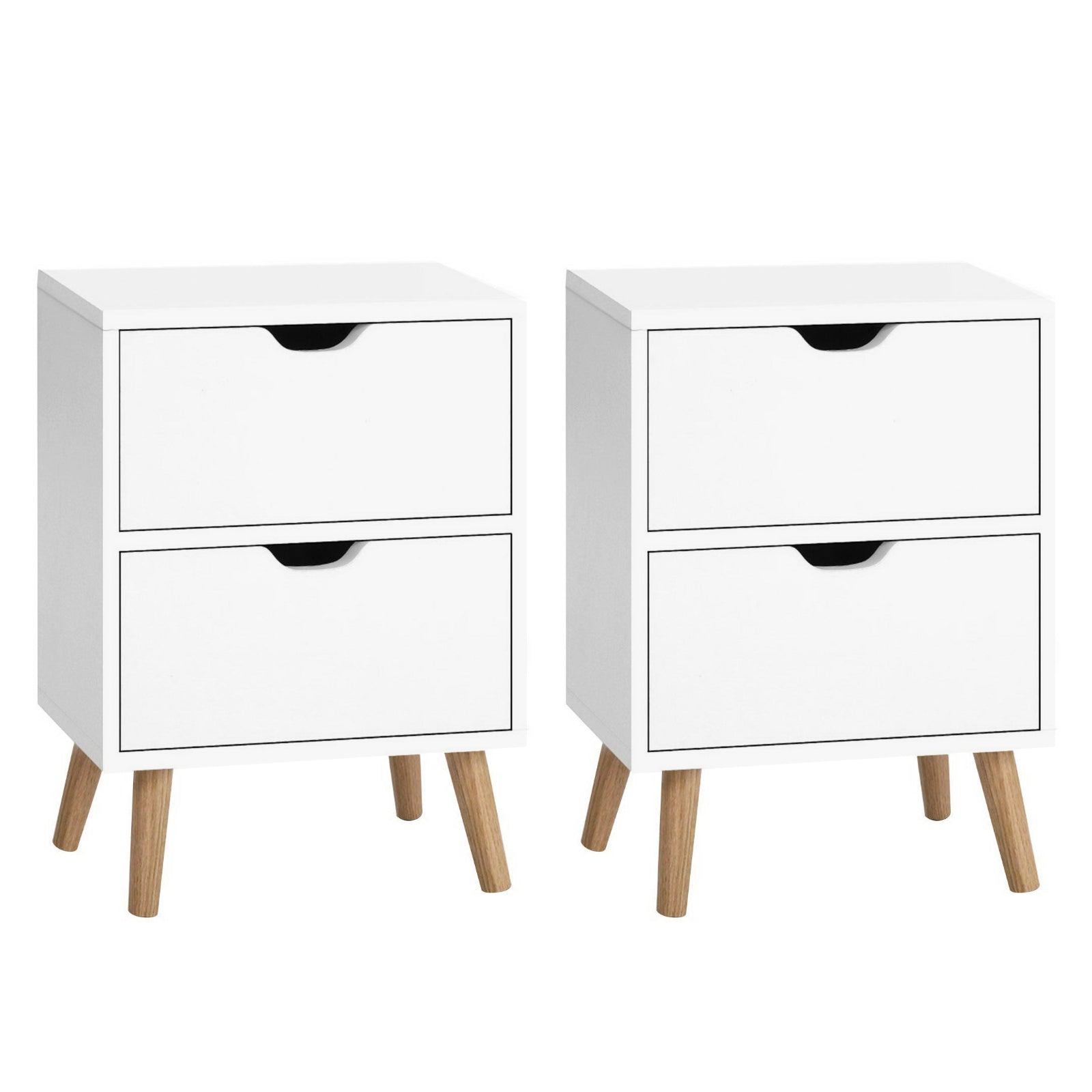 Boden Bedside Tables 2-Drawer White Set of 2