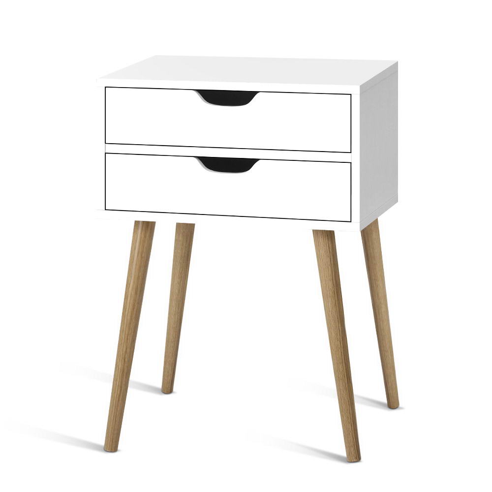 Bodie 2-Drawer Bedside Table White