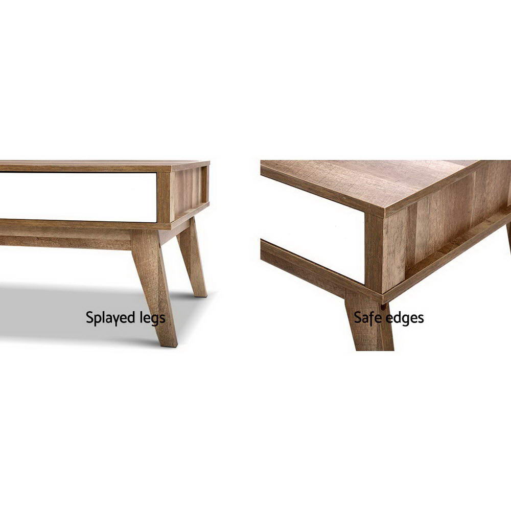 Serena Coffee Table 2 Drawers Walnut Scandinavian Style