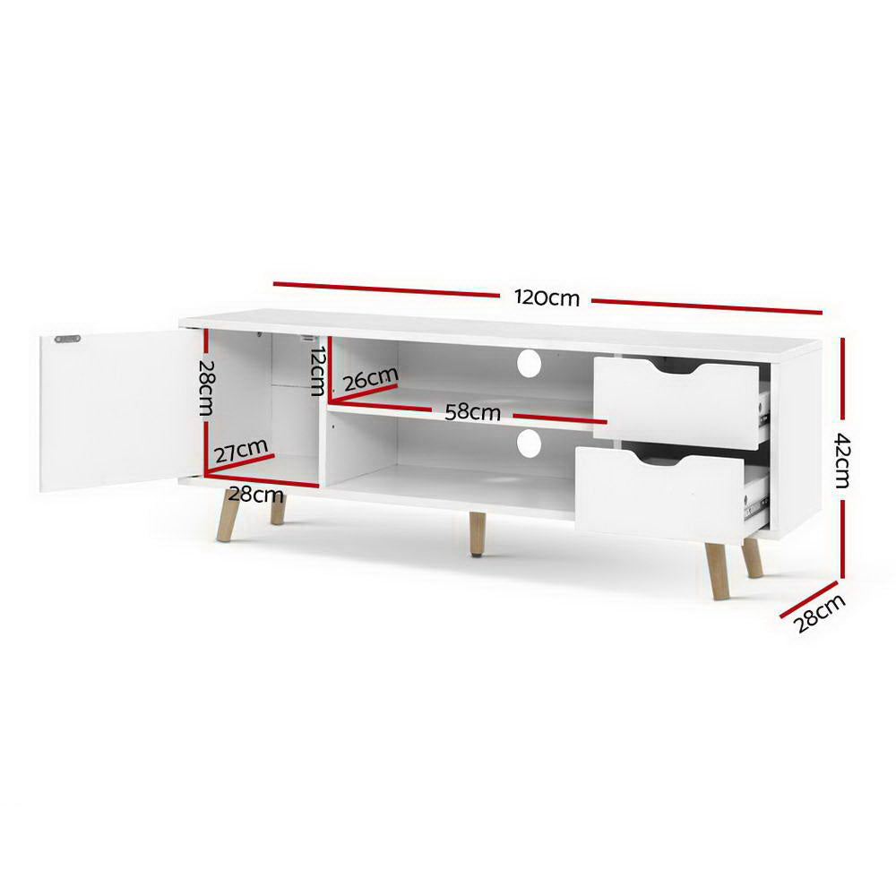 Larin 120cm TV Cabinet Entertainment Unit White