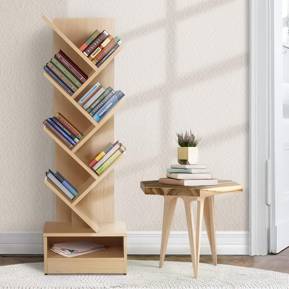 Artiss 7 Tier Tree Bookshelf Storage Unit - ECHO Oak