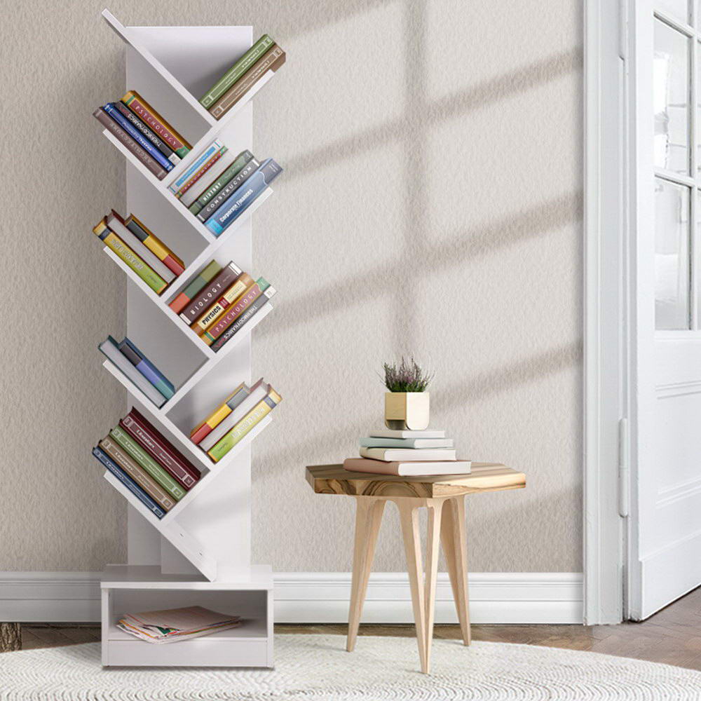 Echo Tree Bookshelf 9 Tiers Freestanding White