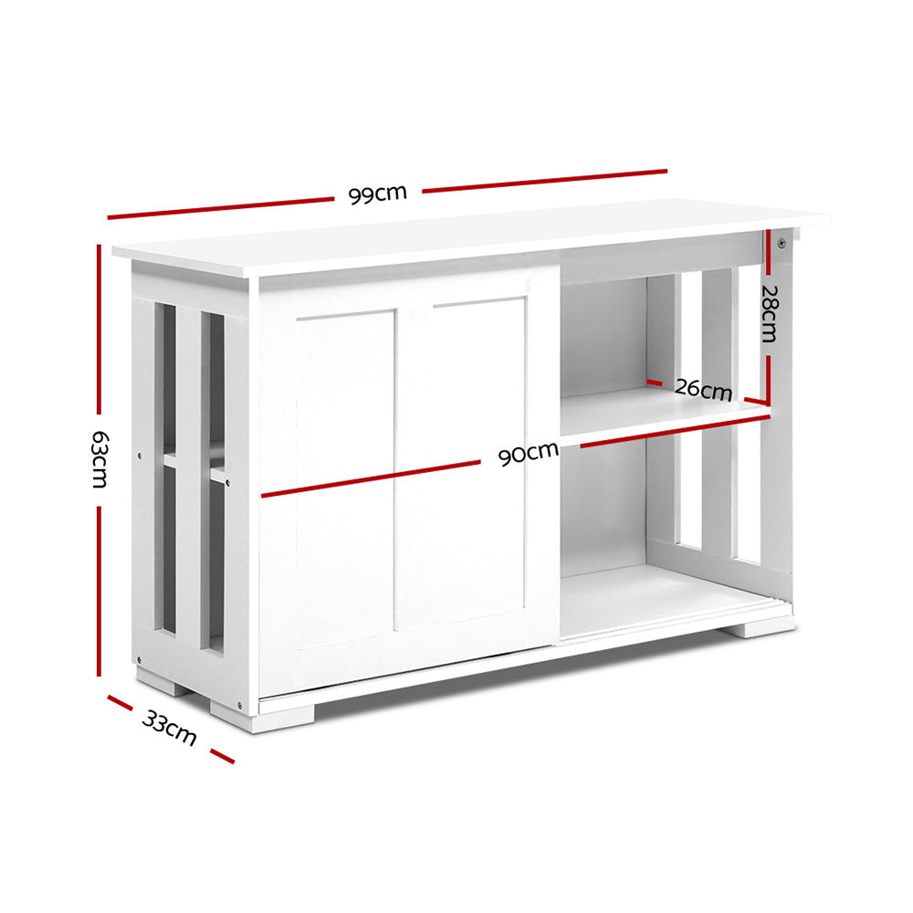 SERA White Buffet Sideboard Sliding Doors