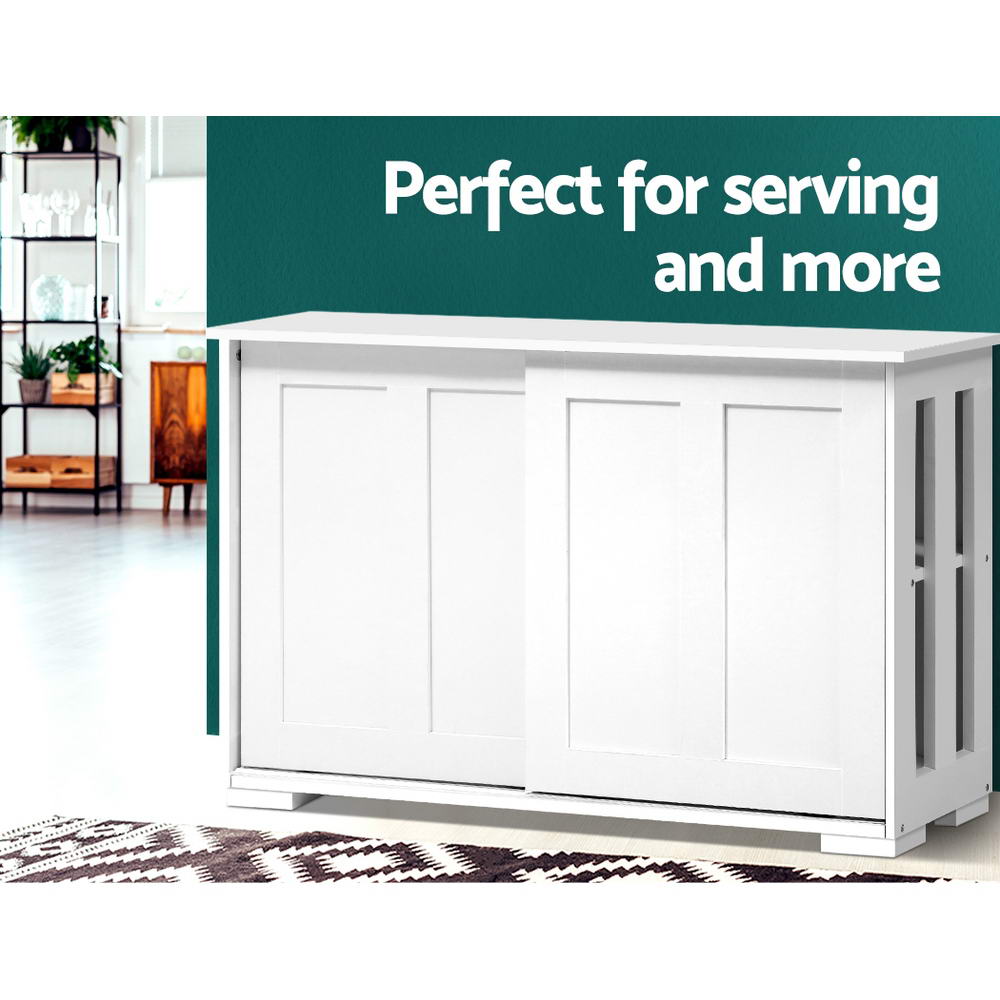 SERA White Buffet Sideboard Sliding Doors