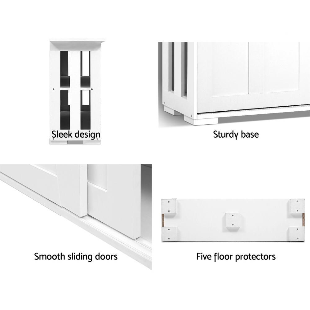 SERA White Buffet Sideboard Sliding Doors