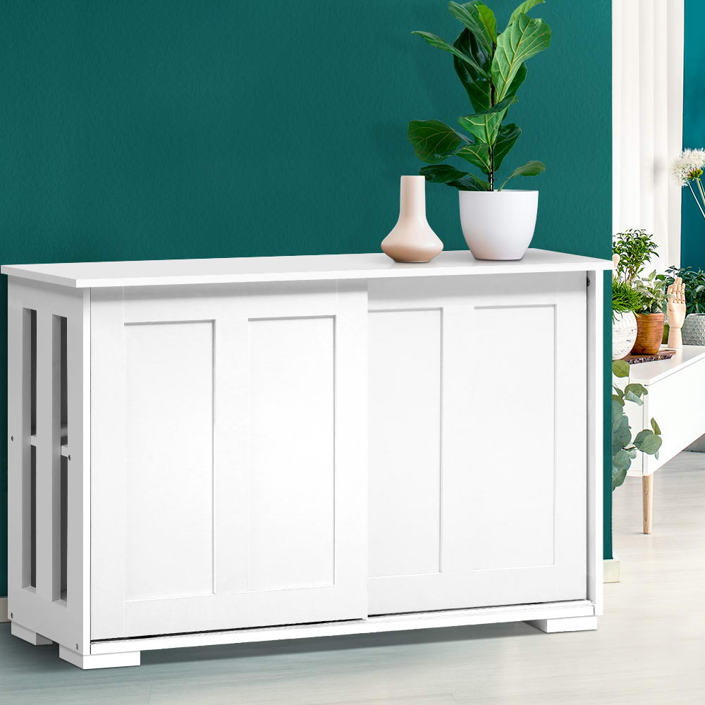 SERA White Buffet Sideboard Sliding Doors
