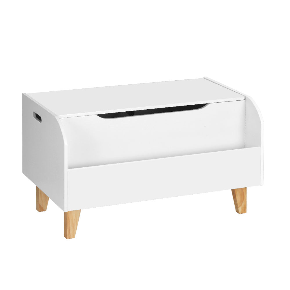 Keezi Kids Toy Box Bookshelf Storage Organiser White Natural
