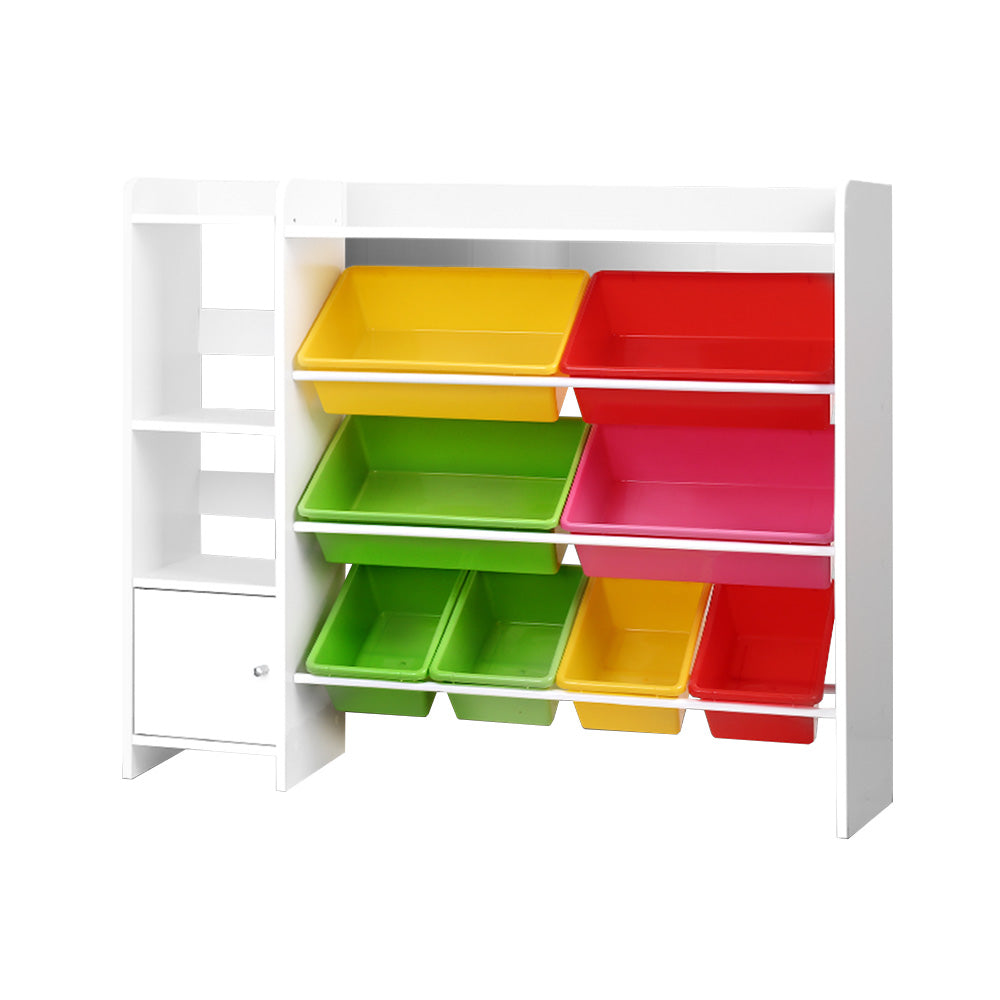 Keezi Kids Toy Storage Rack 8 Bins Bookshelf Organiser