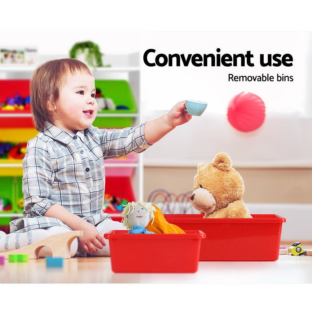 Keezi Kids Toy Storage Rack 8 Bins Bookshelf Organiser