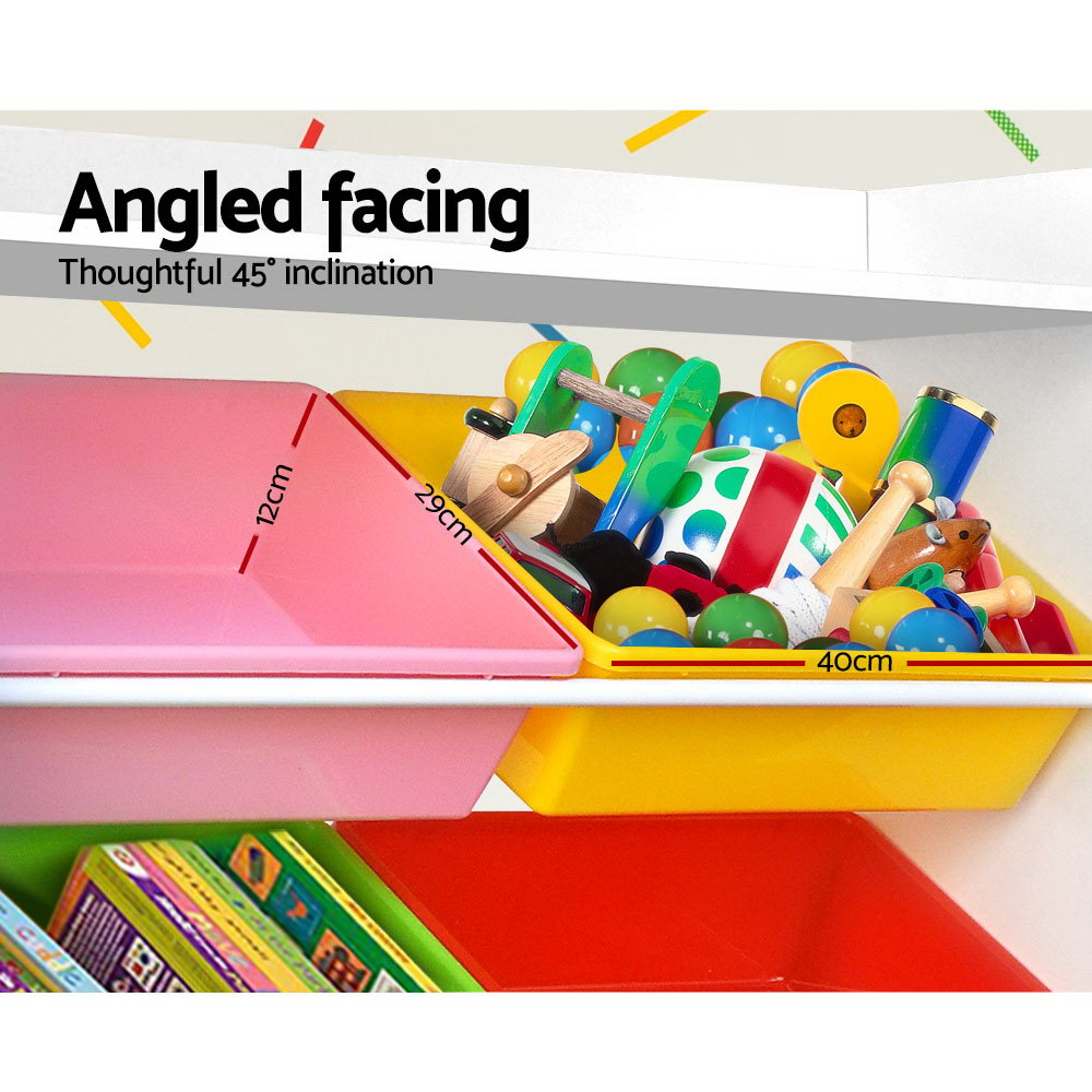 Keezi Kids Toy Storage Rack 8 Bins Bookshelf Organiser