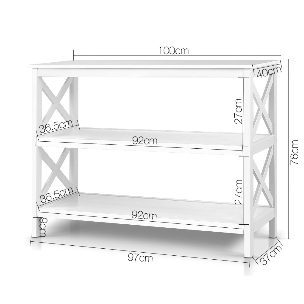 Polly 3-Tier Console Table White