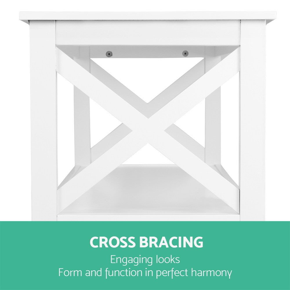 Polly 3-Tier Console Table White