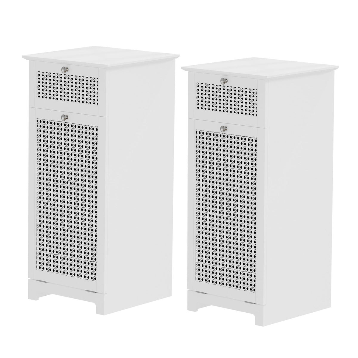 Artiss 2 Pack Laundry Hamper Cabinet Bathroom Storage White