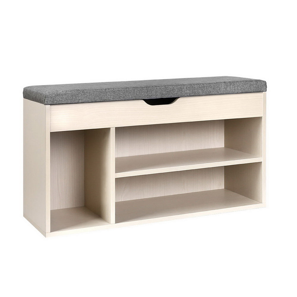 Dora Pine Shoe Rack Cabinet Bench 9 Pairs Natural