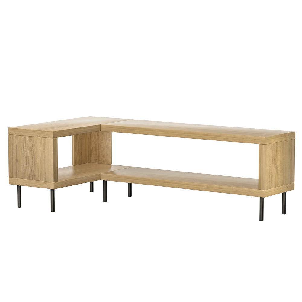 Bevis Corner TV Cabinet Entertainment Unit Pine & Black