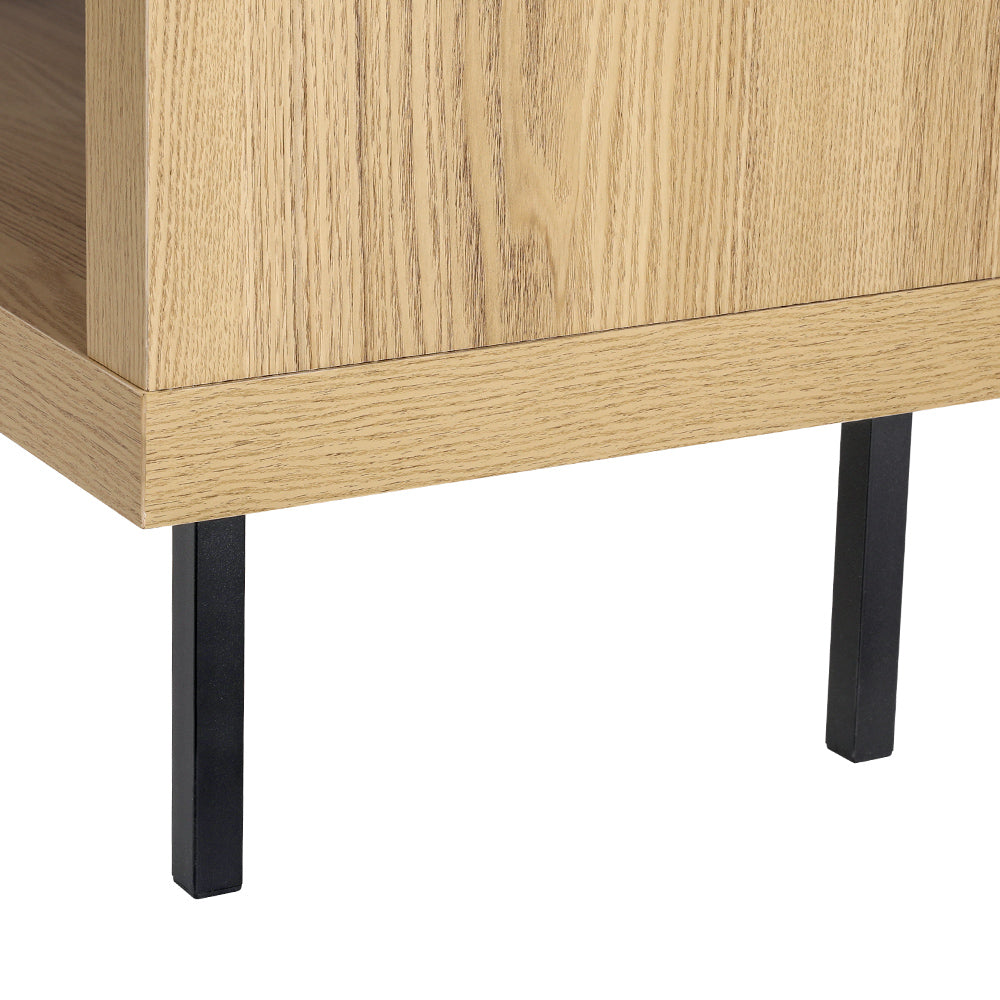 Bevis Corner TV Cabinet Entertainment Unit Pine & Black