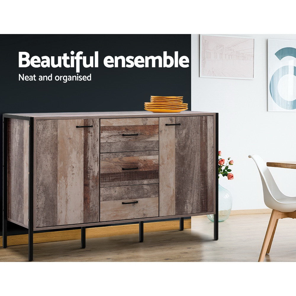 Barnly Wooden Sideboard Dark Grey