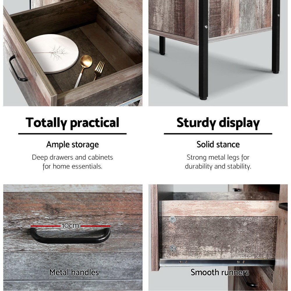 Barnly Wooden Sideboard Dark Grey