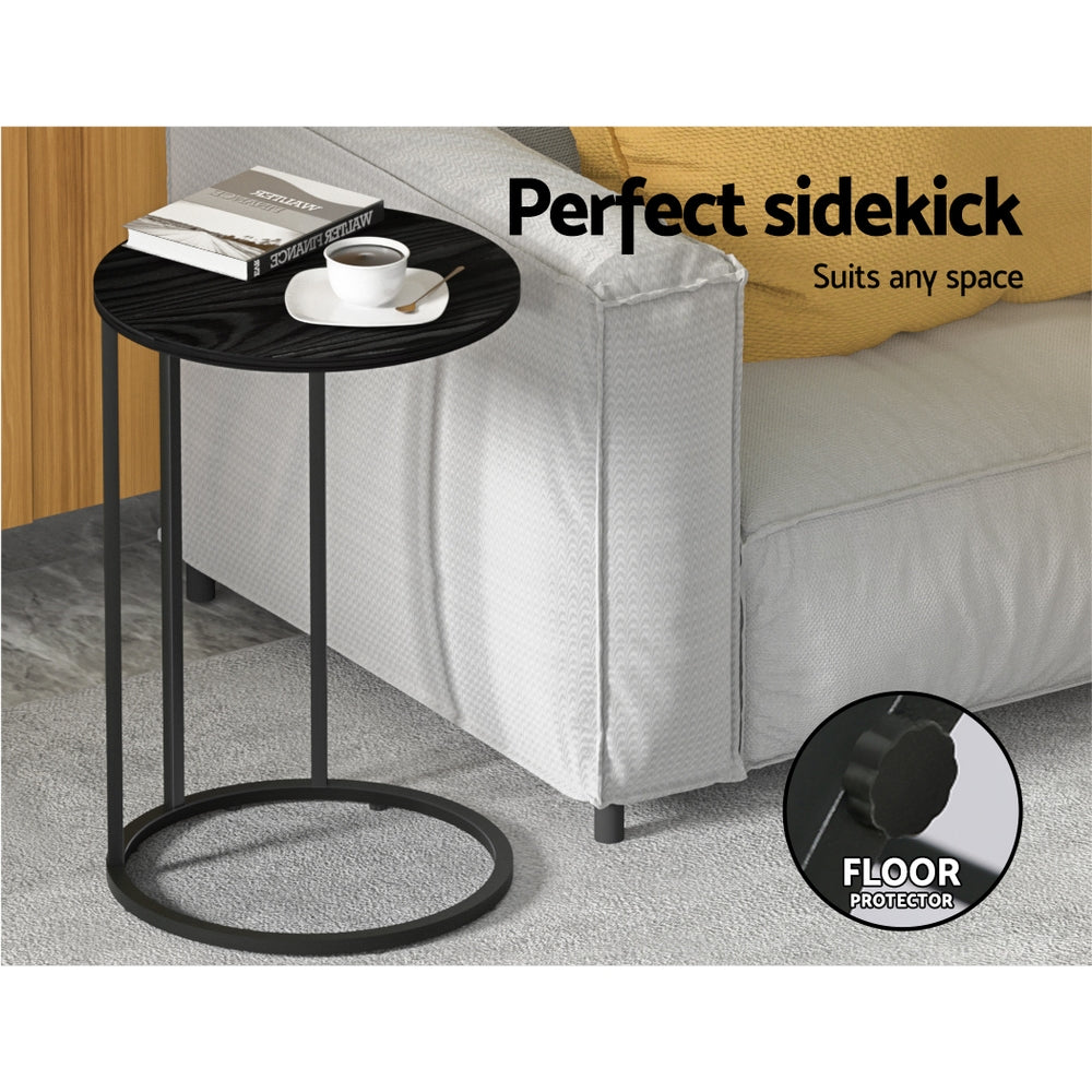 Martha Round Coffee Table Side Table Black