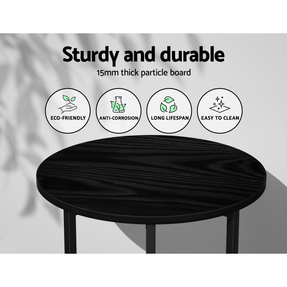 Martha Round Coffee Table Side Table Black
