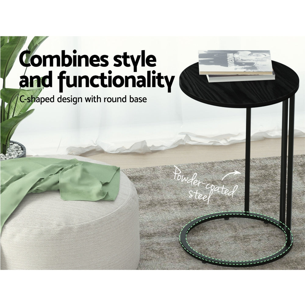 Martha Round Coffee Table Side Table Black