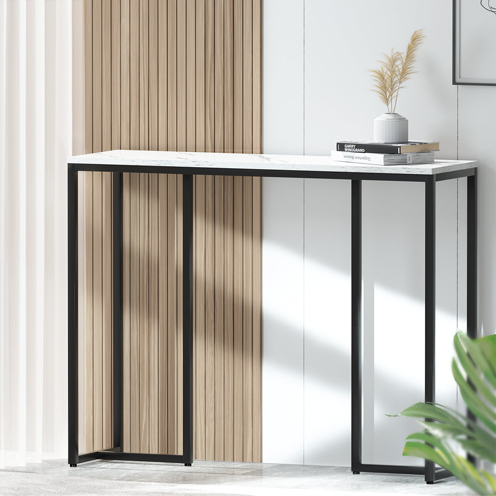 Frenisha Console Table Marble Effect White