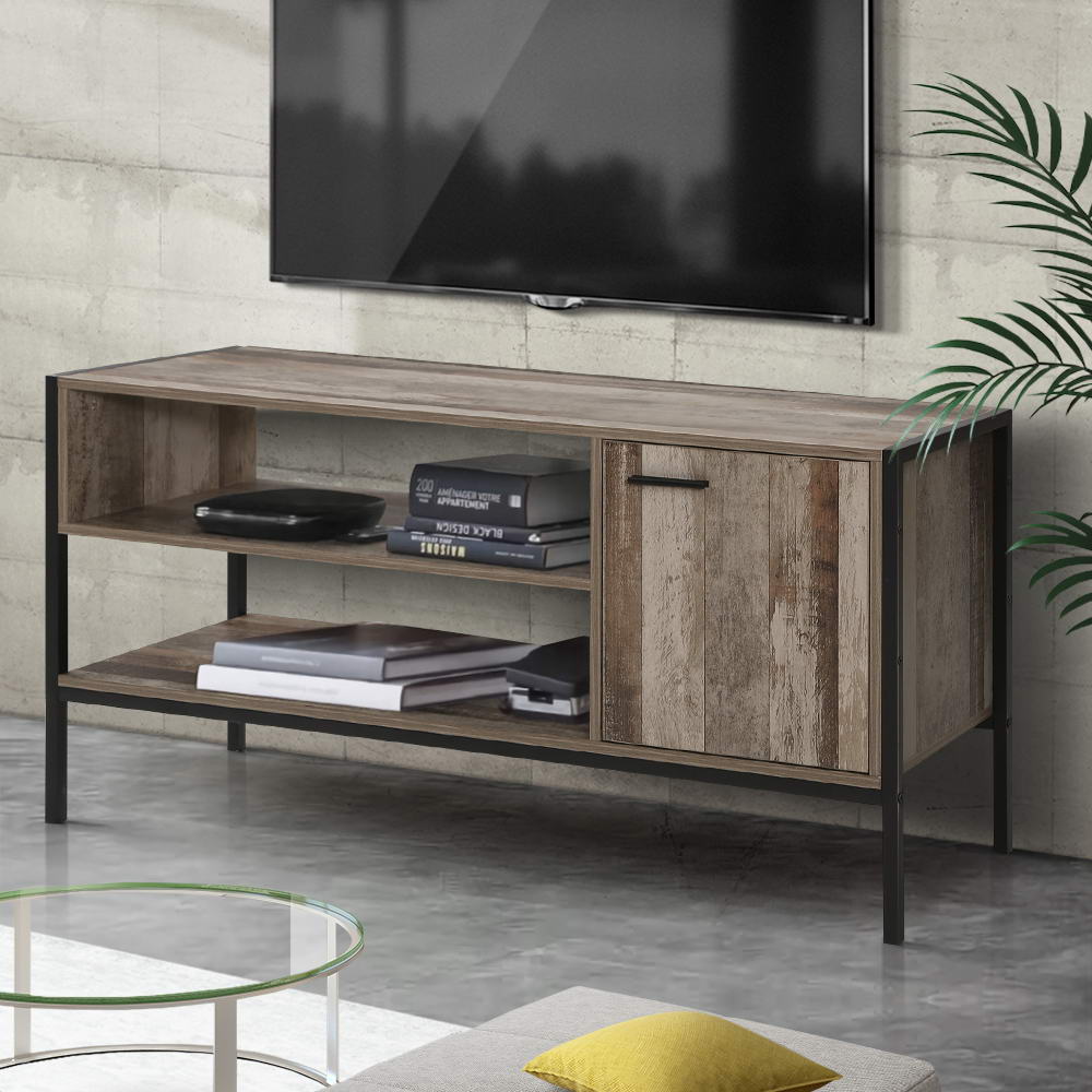 Marca 124cm TV Cabinet Entertainment Unit Industrial Rustic Wood