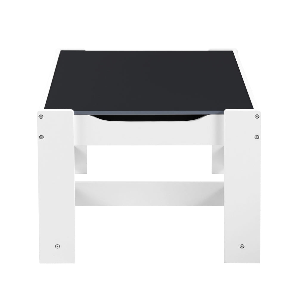 Keezi Kids Activity Table and Chairs Set Chalkboard Desk Storage Grey