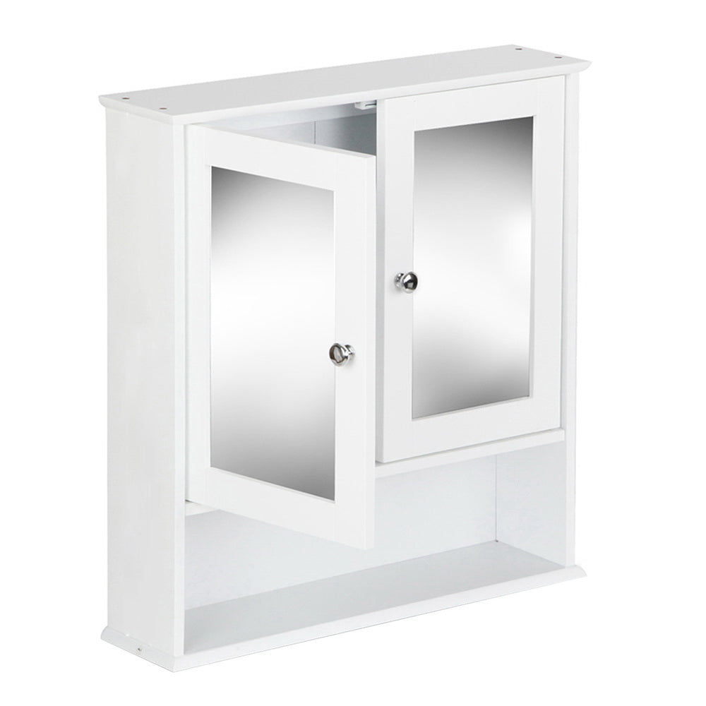 White Bathroom Mirror Cabinet Storage Cupboard