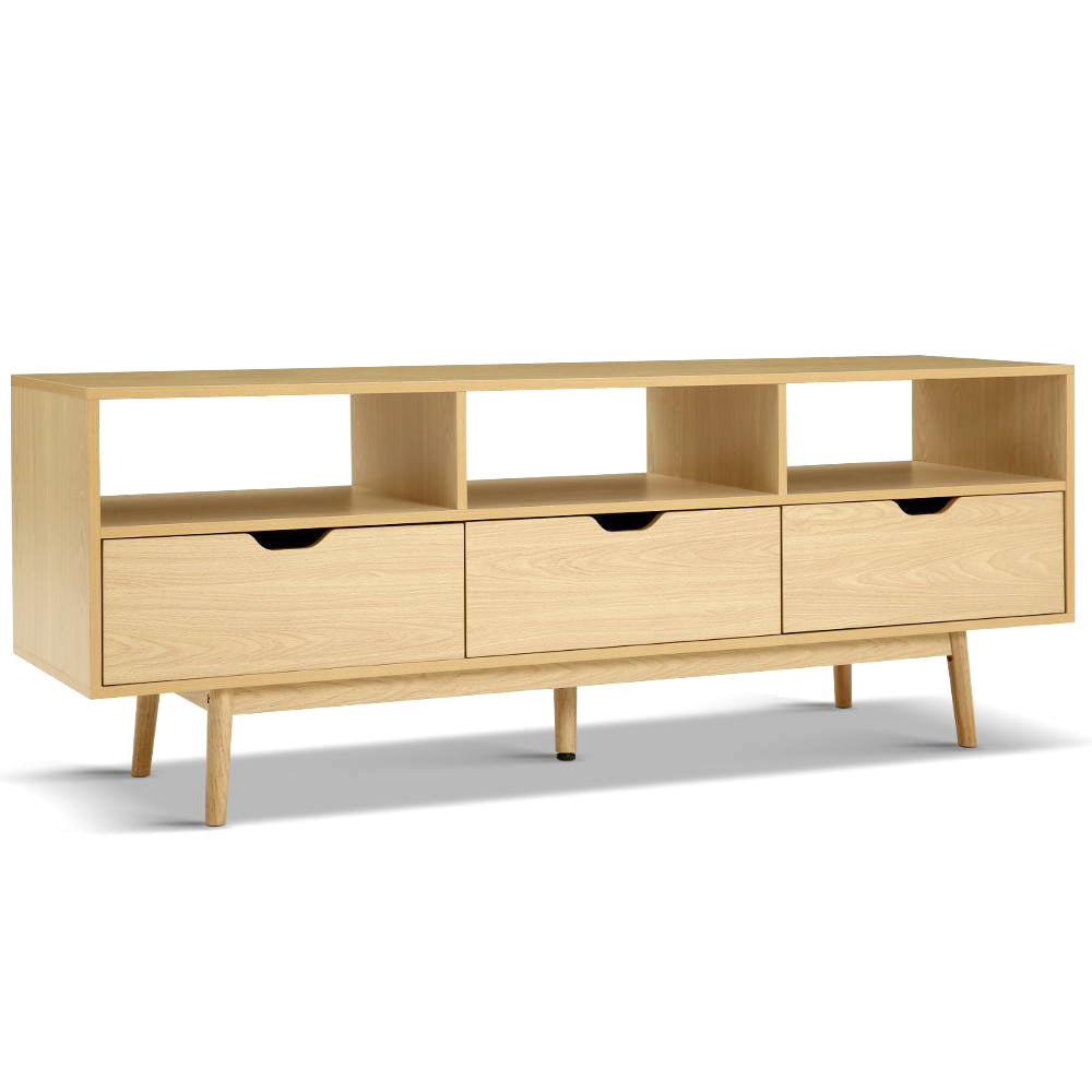 Scandinavian 160cm Entertainment Unit Natural Timber