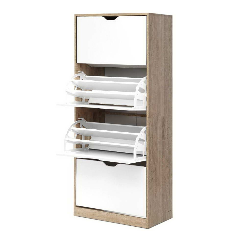 Elen 4-Tier Shoe Rack Cabinet 60 Pairs White