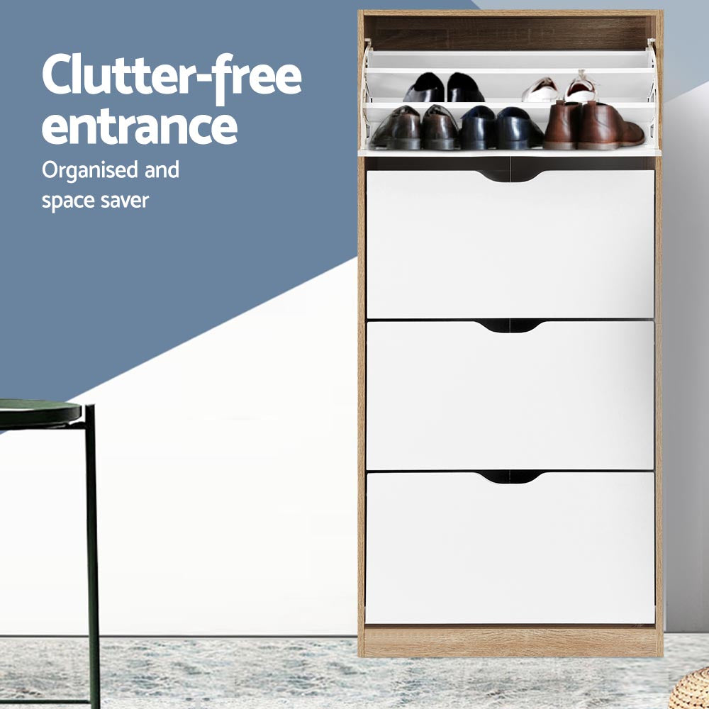 Elen 4-Tier Shoe Rack Cabinet 60 Pairs White
