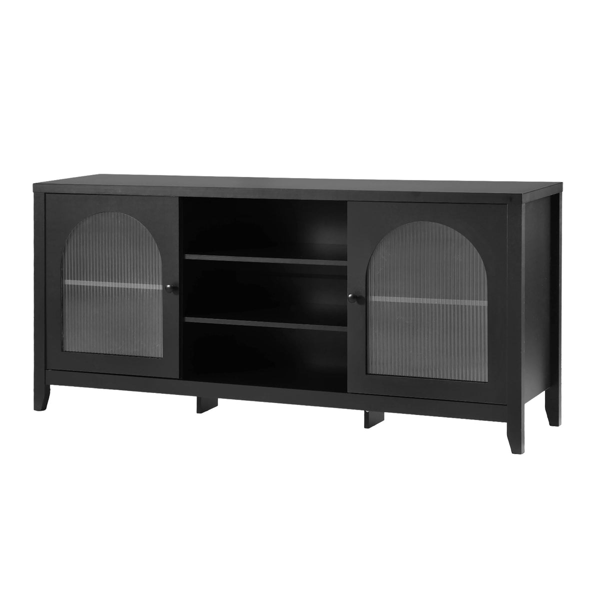 Artiss Black Buffet Sideboard Double Doors Adjustable Shelves