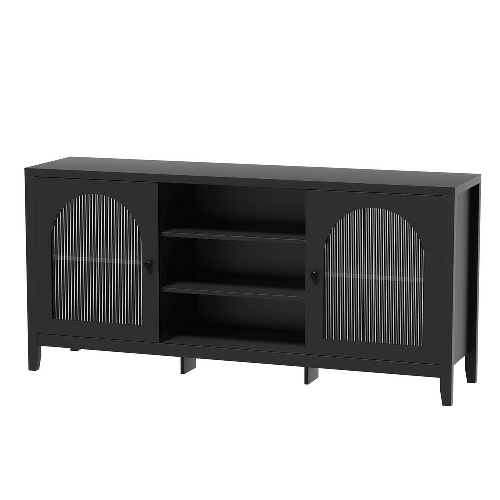 Artiss Black Buffet Sideboard Double Doors Adjustable Shelves